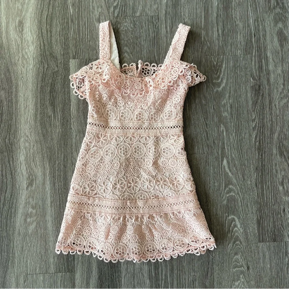 Lovers + Friends Happy Hour Lace Dress Blush Pink Revolve Size XS - Picture 3 of 10